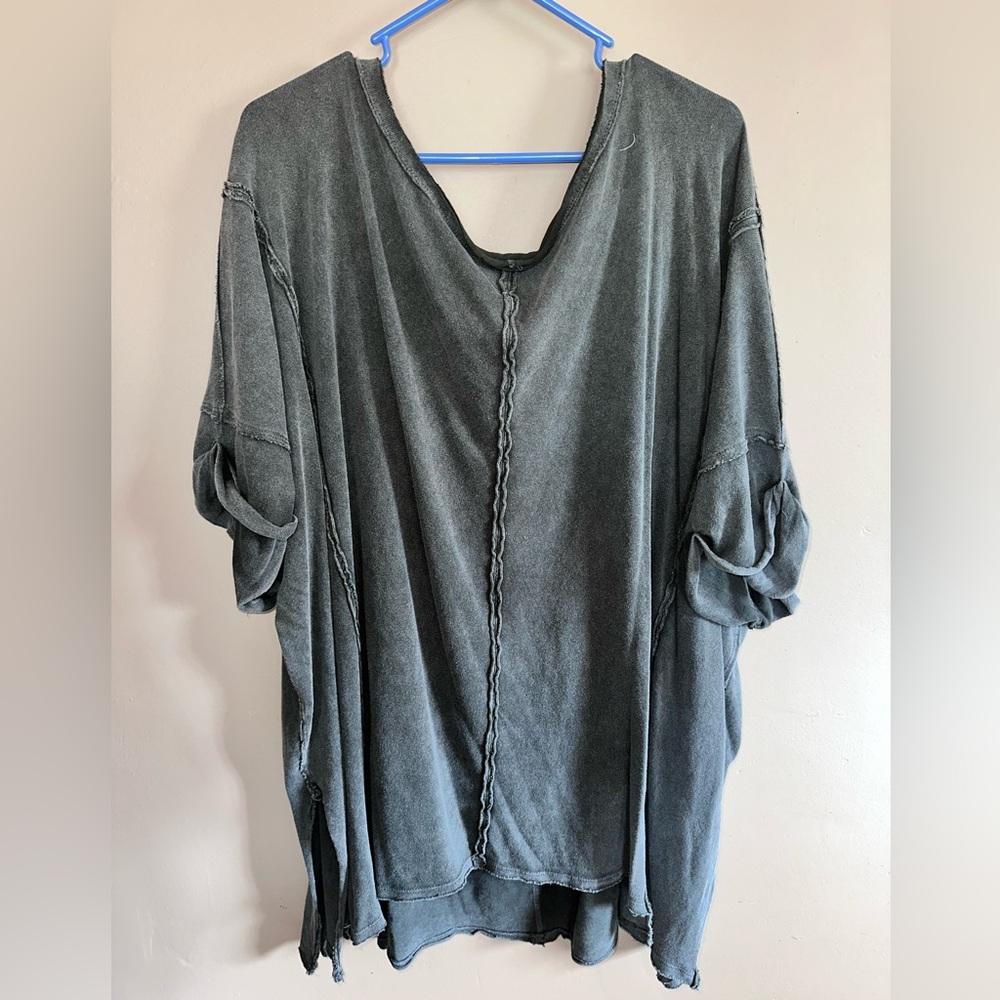 Free People We the Free tunic tee size L washed black
